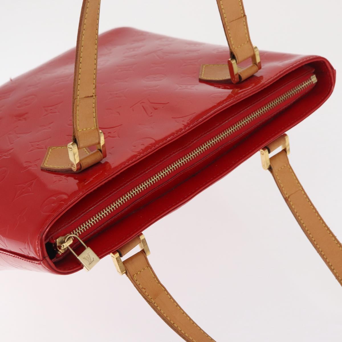 LOUIS VUITTON Monogram Vernis Houston Hand Bag Red M91092 LV Auth 168608