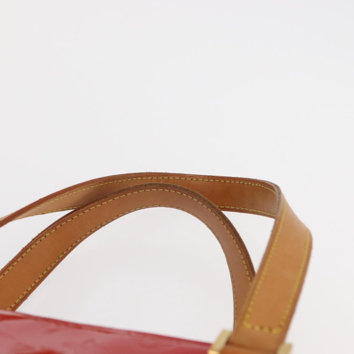 LOUIS VUITTON Monogram Vernis Houston Hand Bag Red M91092 LV Auth 168608