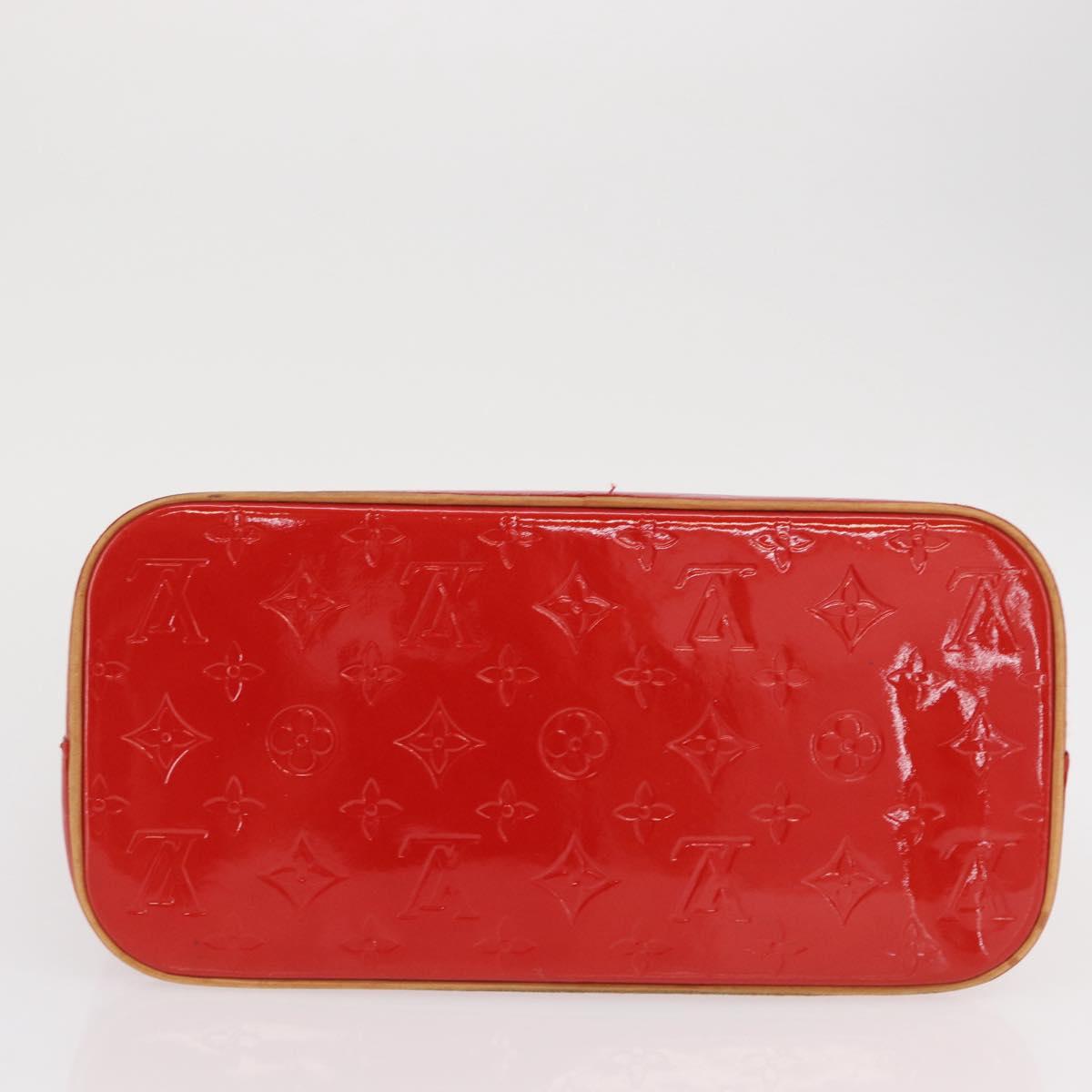 LOUIS VUITTON Monogram Vernis Houston Hand Bag Red M91092 LV Auth 168608
