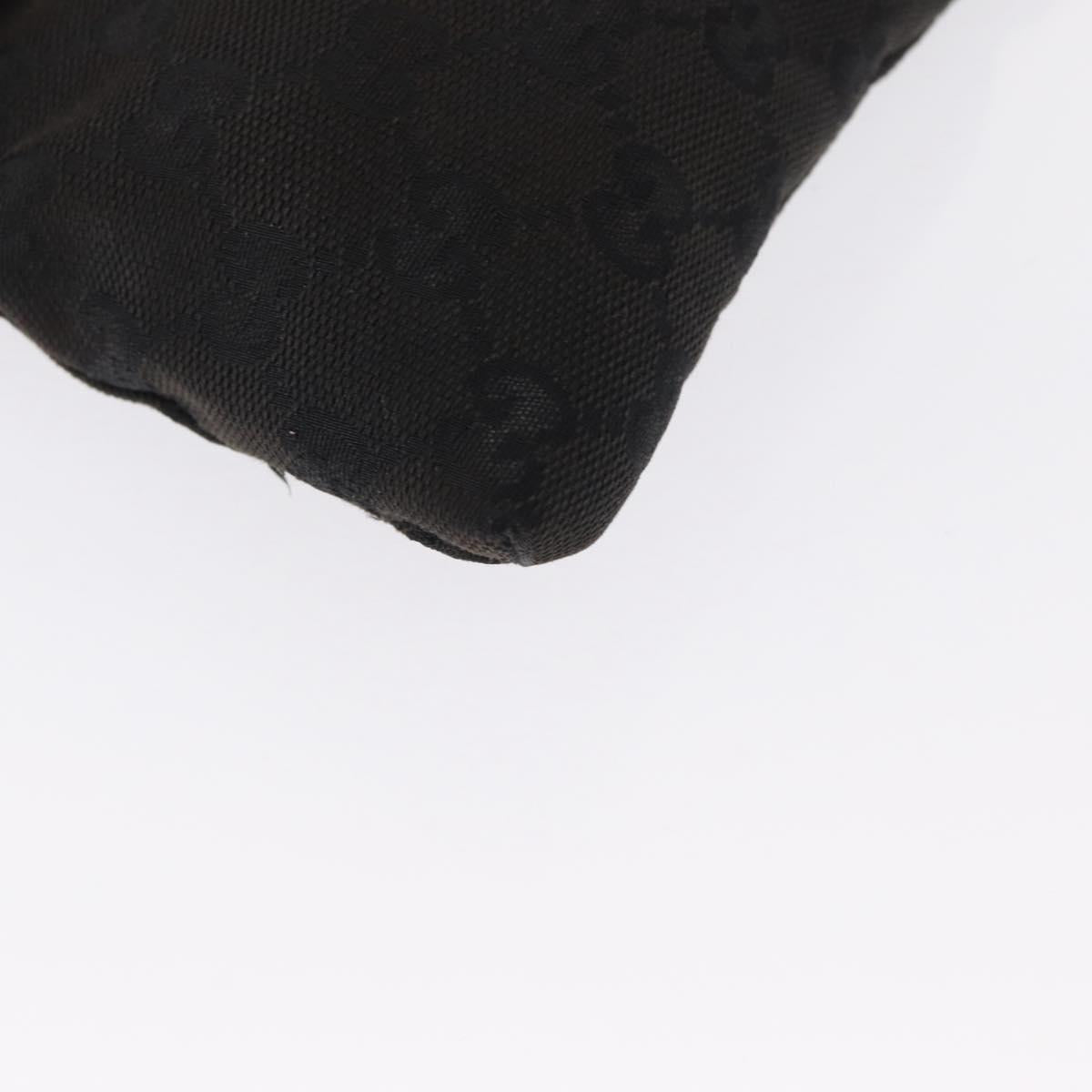 GUCCI GG Canvas Waist bag Black Silver 28566 Auth 168615