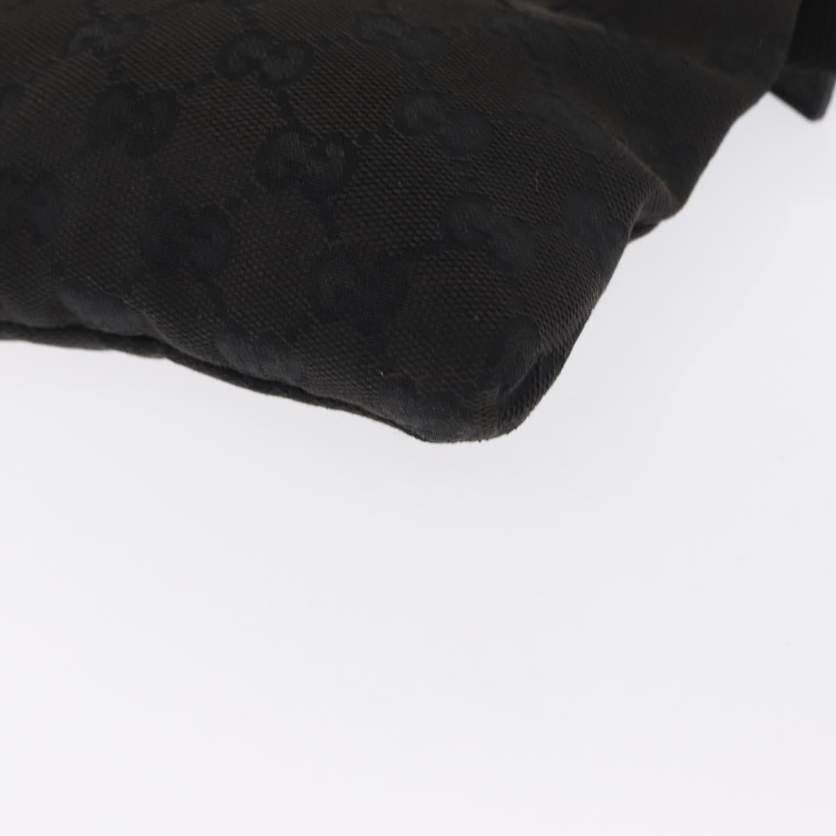 GUCCI GG Canvas Waist bag Black Silver 28566 Auth 168615