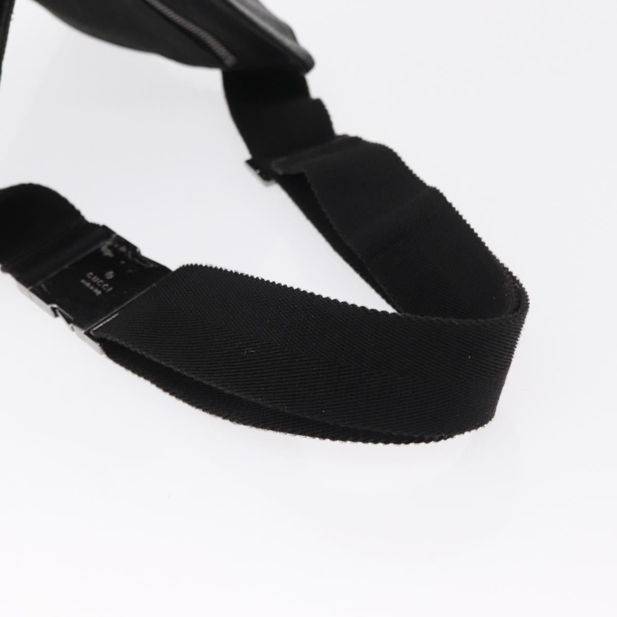GUCCI GG Canvas Waist bag Black Silver 28566 Auth 168615