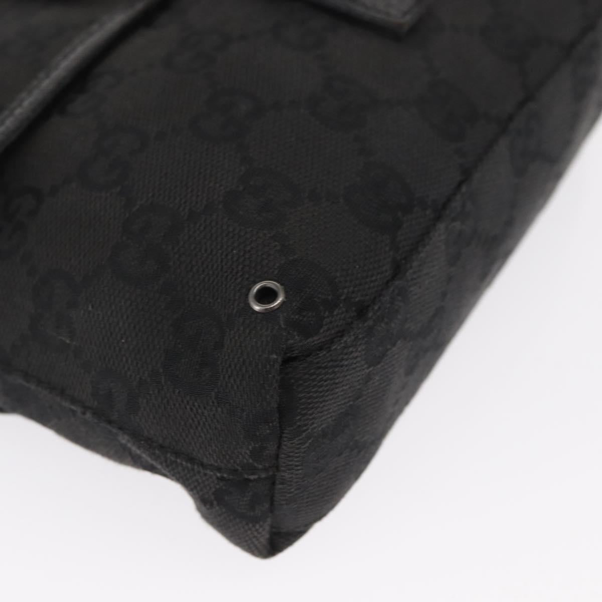 GUCCI GG Canvas Jackie Waist bag Black Silver 92543 Auth 168617