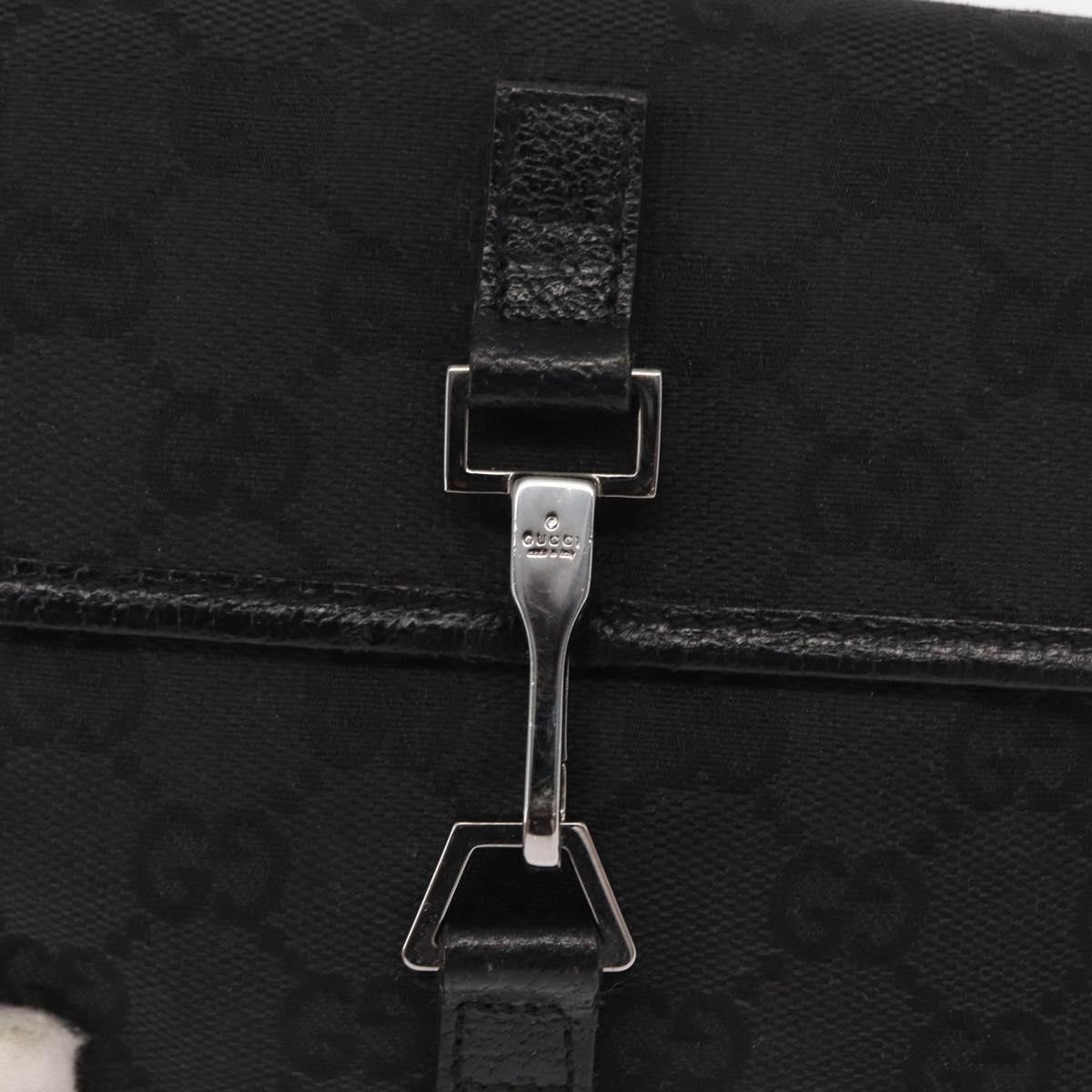 GUCCI GG Canvas Jackie Waist bag Black Silver 92543 Auth 168617