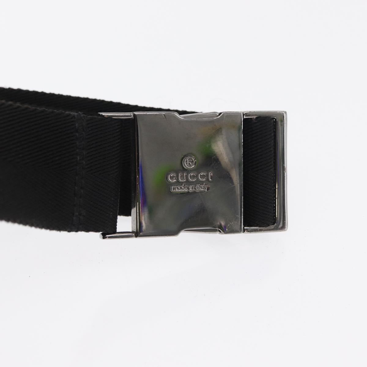GUCCI GG Canvas Jackie Waist bag Black Silver 92543 Auth 168617