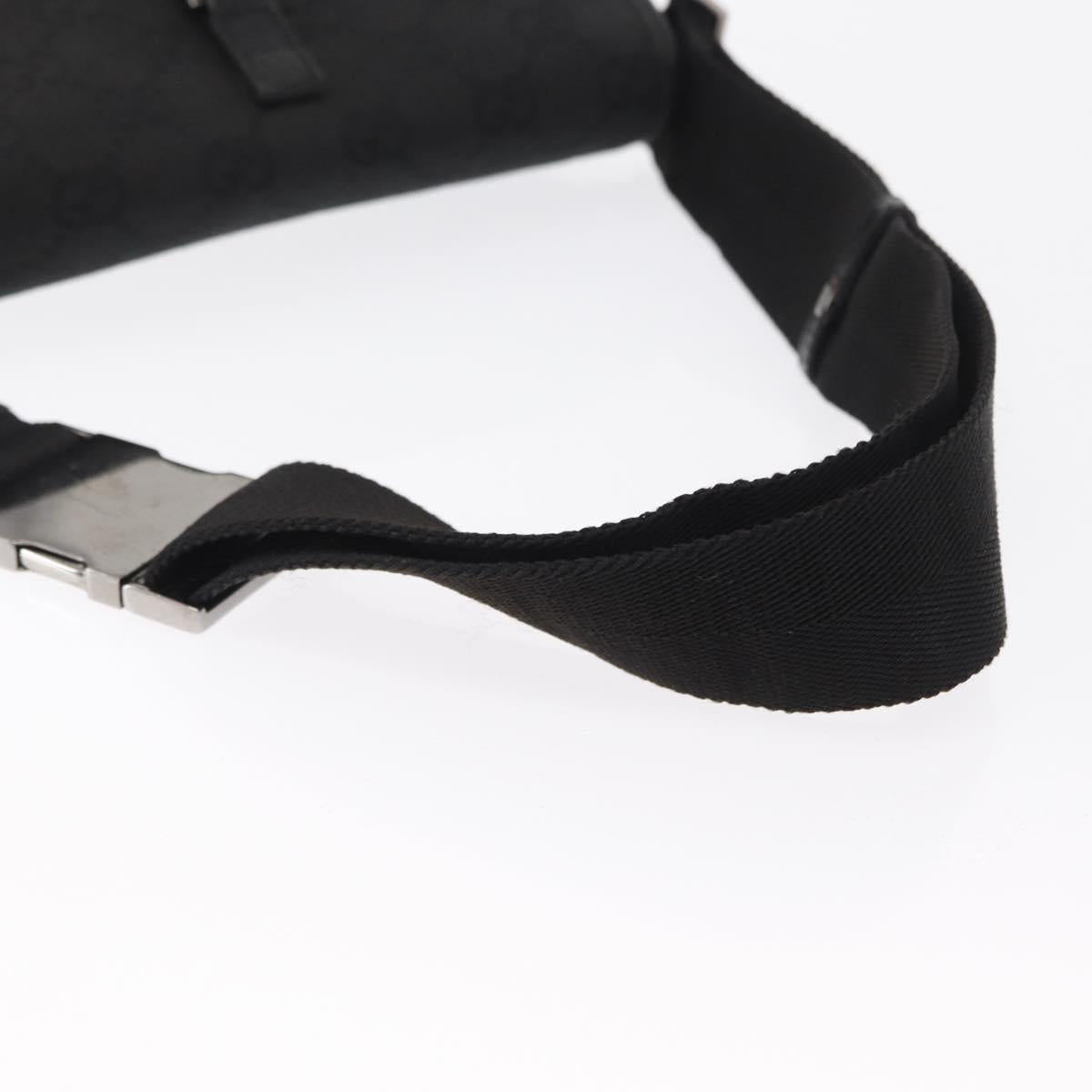 GUCCI GG Canvas Jackie Waist bag Black Silver 92543 Auth 168617