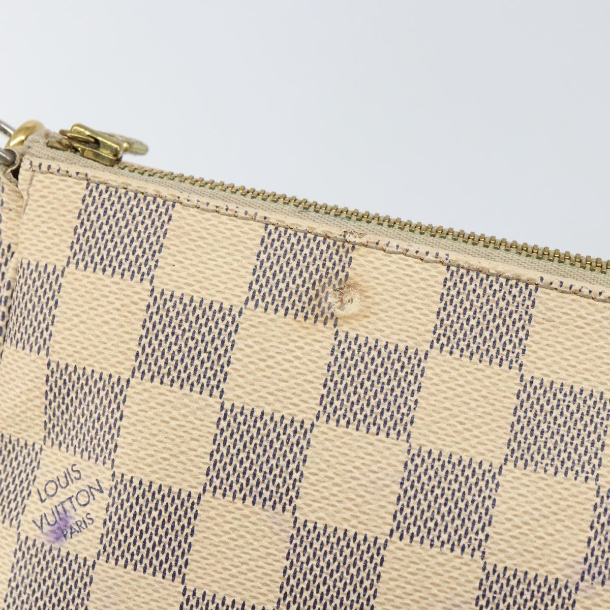 LOUIS VUITTON Damier Azur Pochette Accessoires Pouch N41207 LV Auth 168622