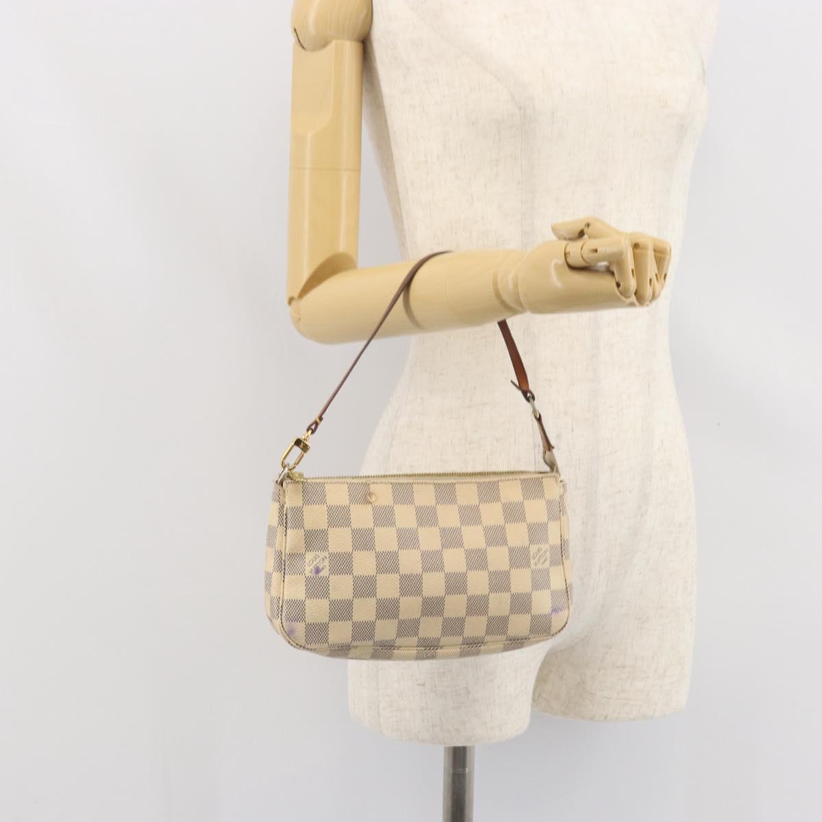 LOUIS VUITTON Damier Azur Pochette Accessoires Pouch N41207 LV Auth 168622