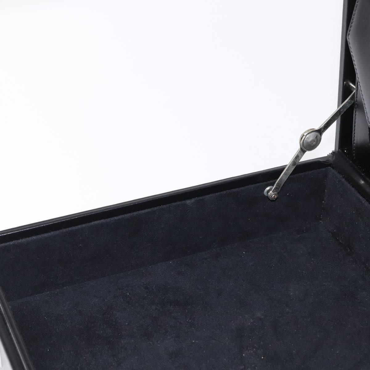 LOEWE Anagram Trunk Leather Black Silver Auth 168624