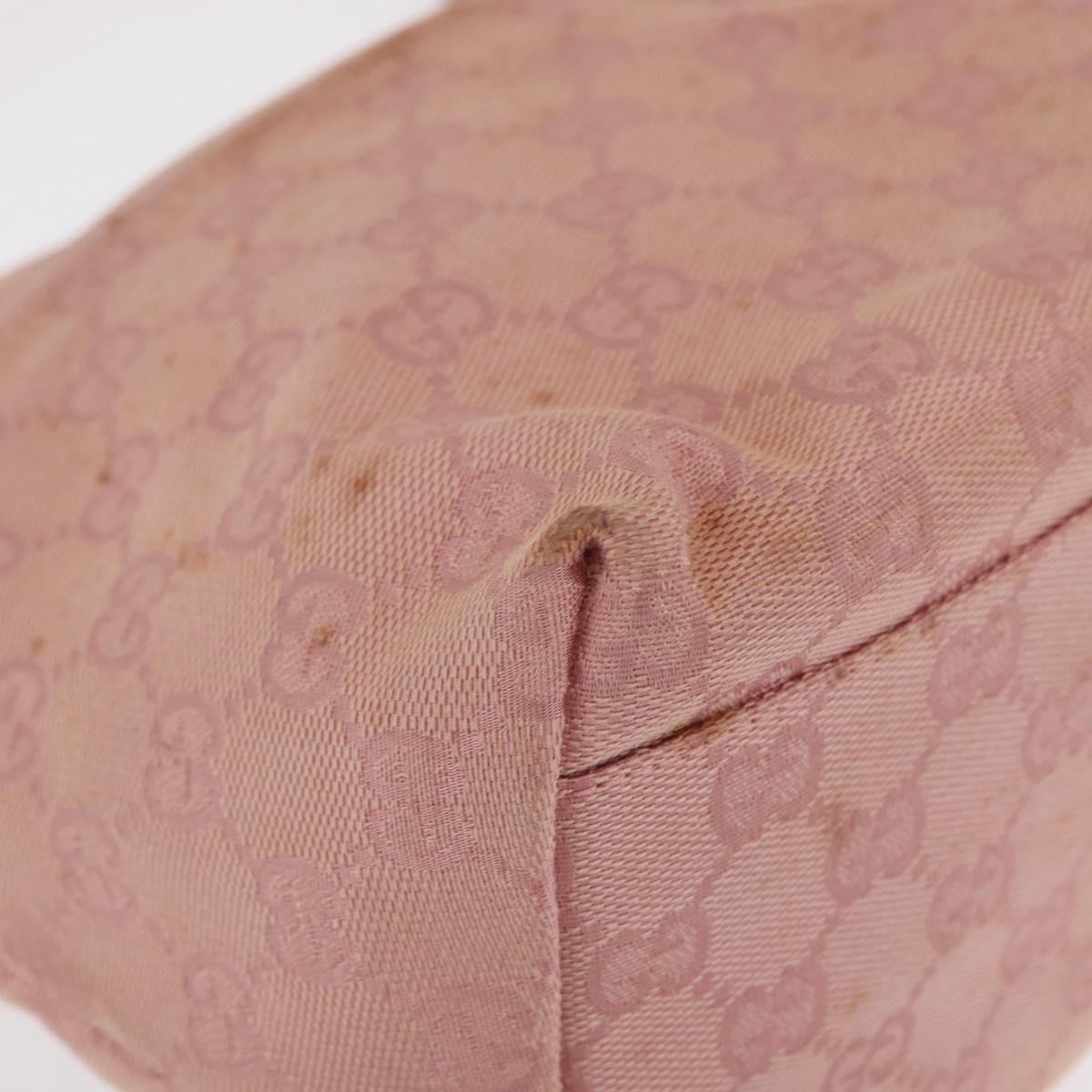 GUCCI GG Canvas Shoulder Bag Pink Silver 001 3386 Auth 168636