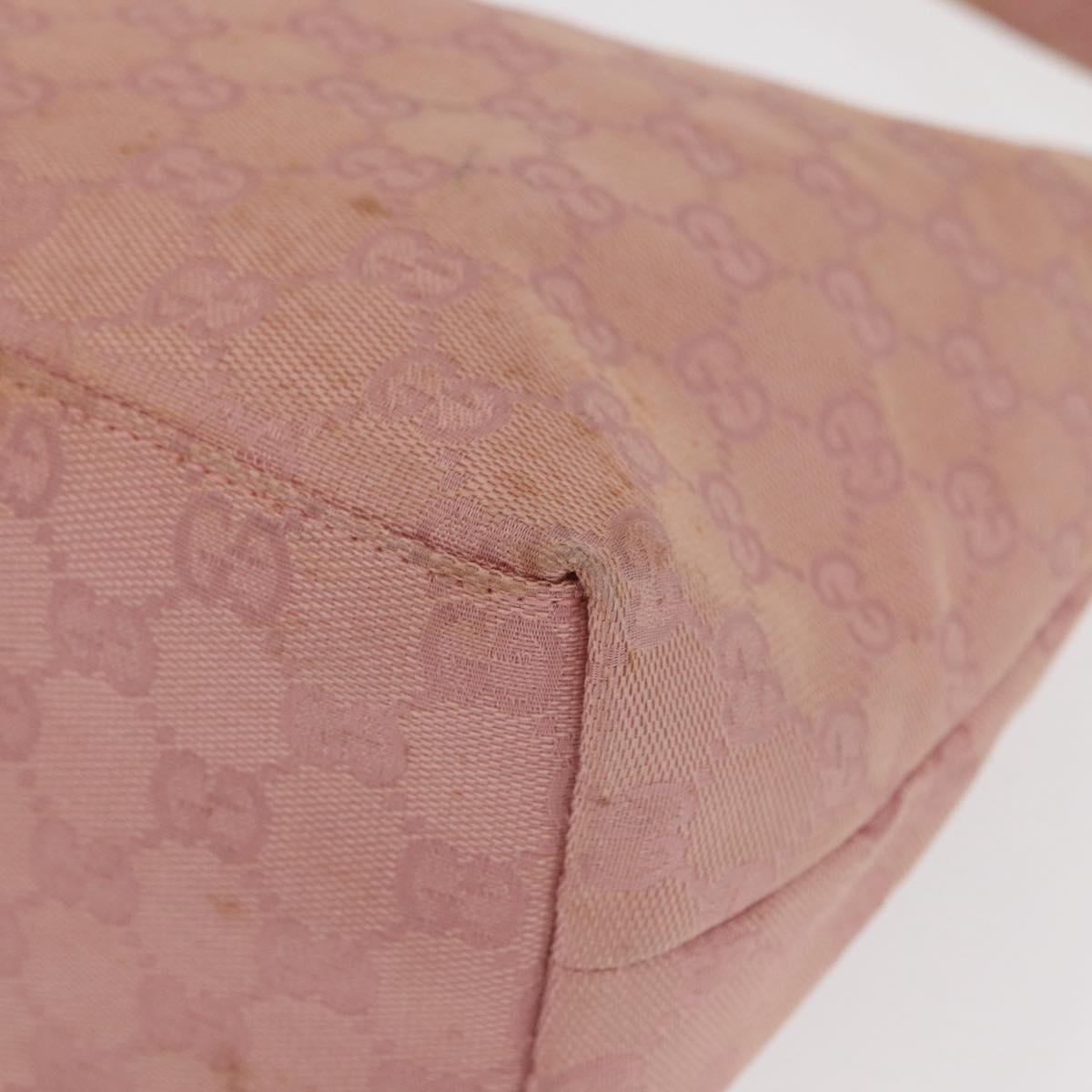 GUCCI GG Canvas Shoulder Bag Pink Silver 001 3386 Auth 168636