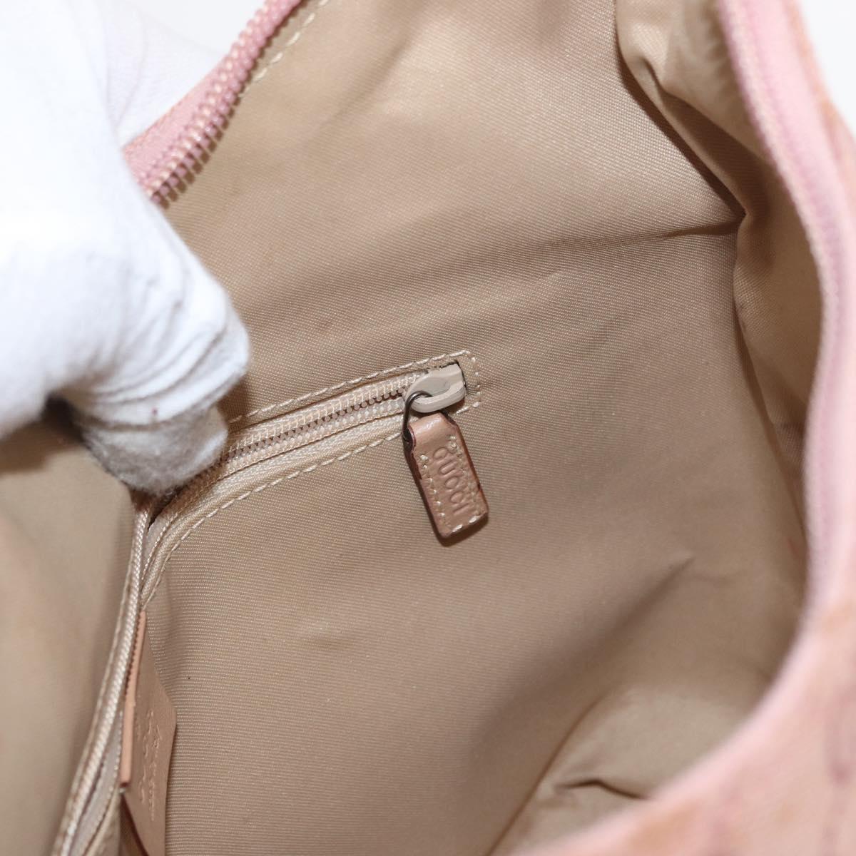 GUCCI GG Canvas Shoulder Bag Pink Silver 001 3386 Auth 168636