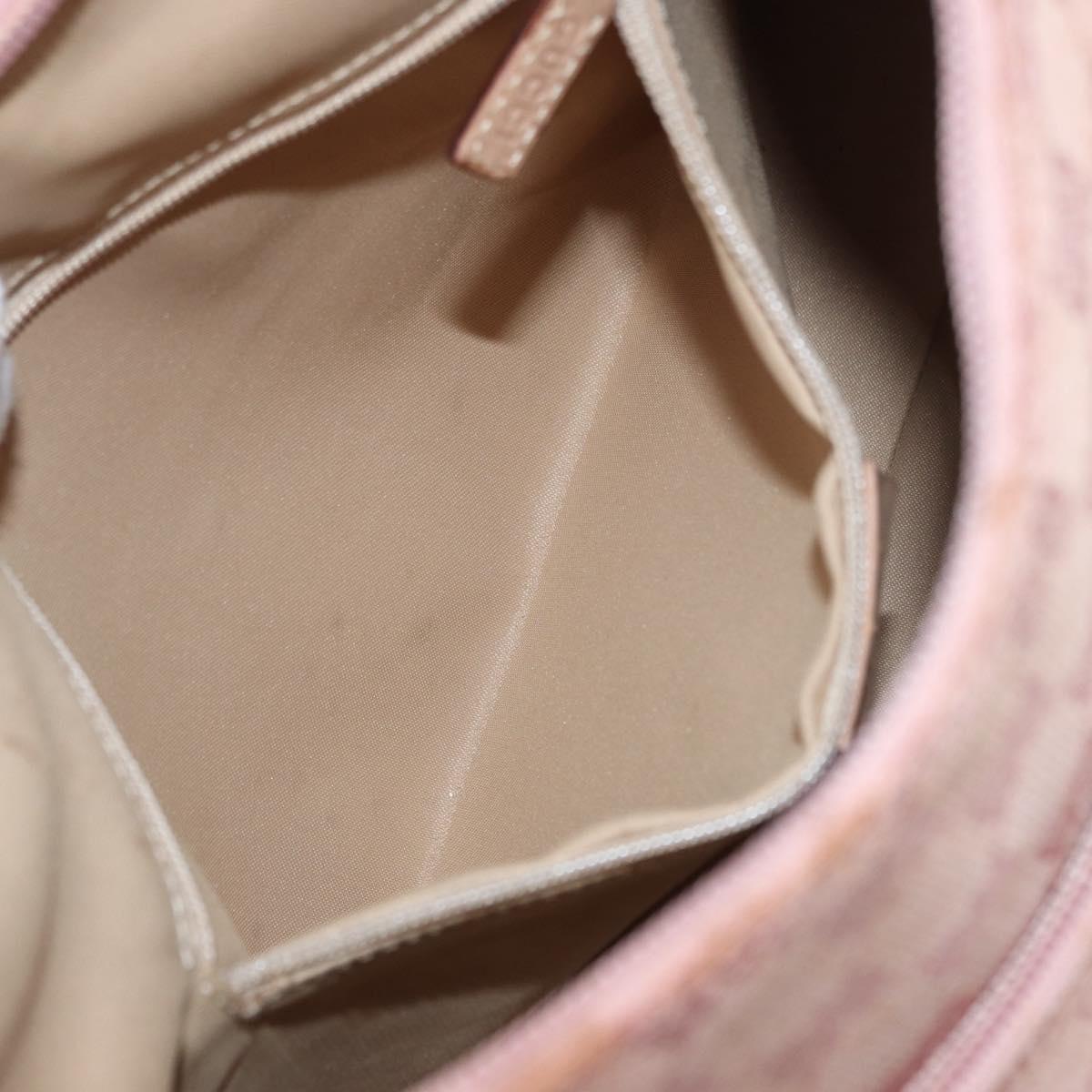 GUCCI GG Canvas Shoulder Bag Pink Silver 001 3386 Auth 168636