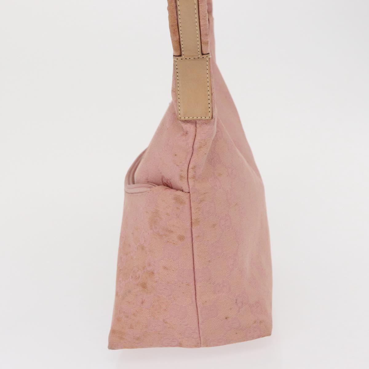 GUCCI GG Canvas Shoulder Bag Pink Silver 001 3386 Auth 168636