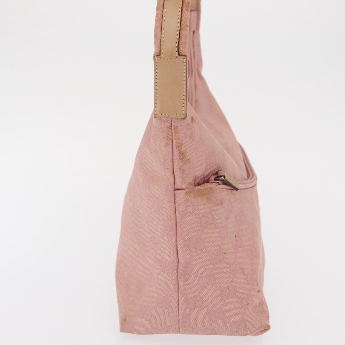 GUCCI GG Canvas Shoulder Bag Pink Silver 001 3386 Auth 168636