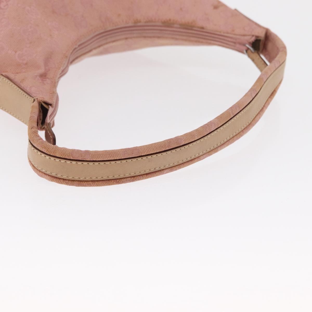 GUCCI GG Canvas Shoulder Bag Pink Silver 001 3386 Auth 168636