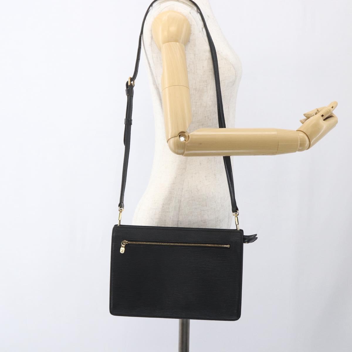 LOUIS VUITTON Epi Angian Shoulder Bag 2way Black M52112 LV Auth 168639