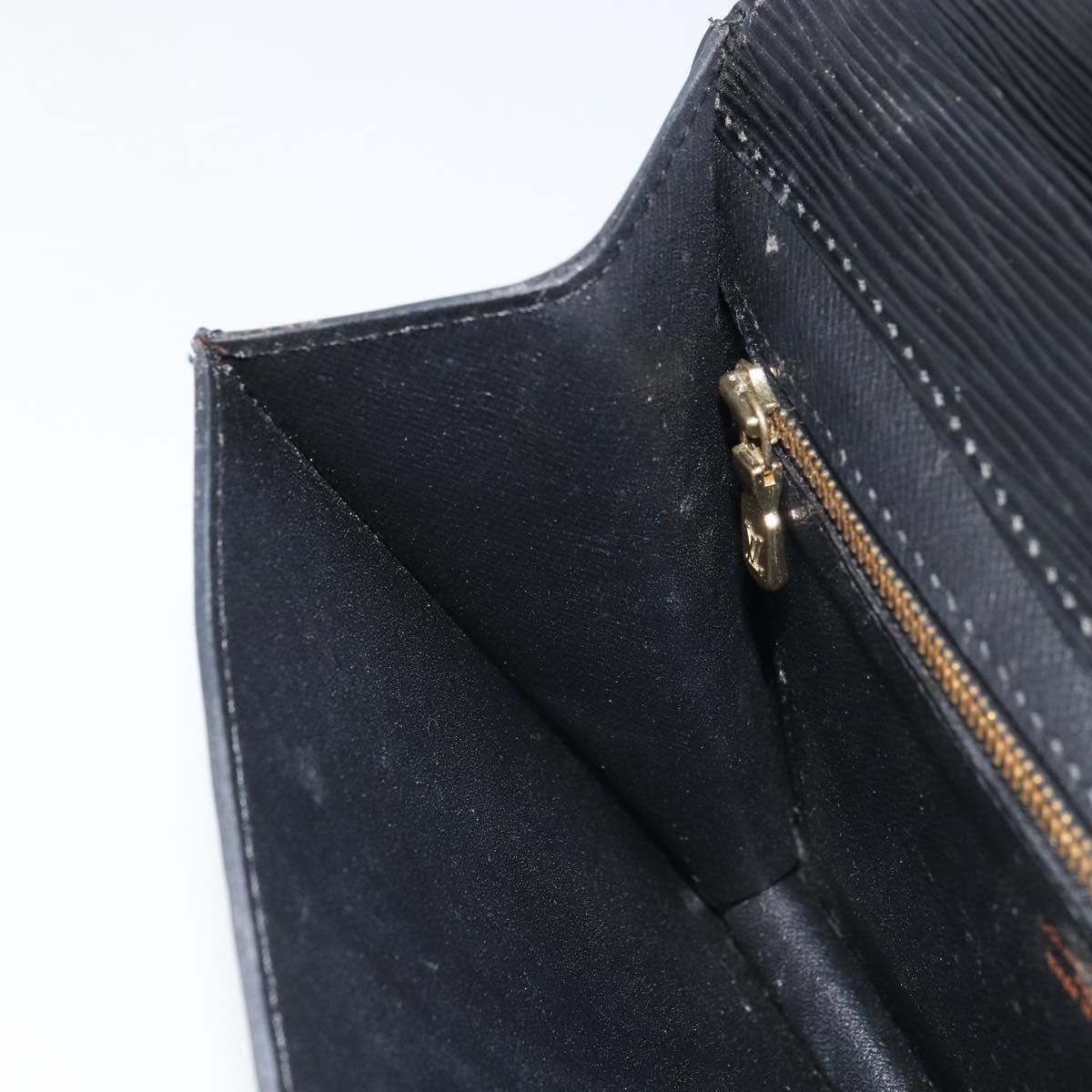 LOUIS VUITTON Epi Montaigne 23 Clutch Bag Black M52662 LV Auth 168641