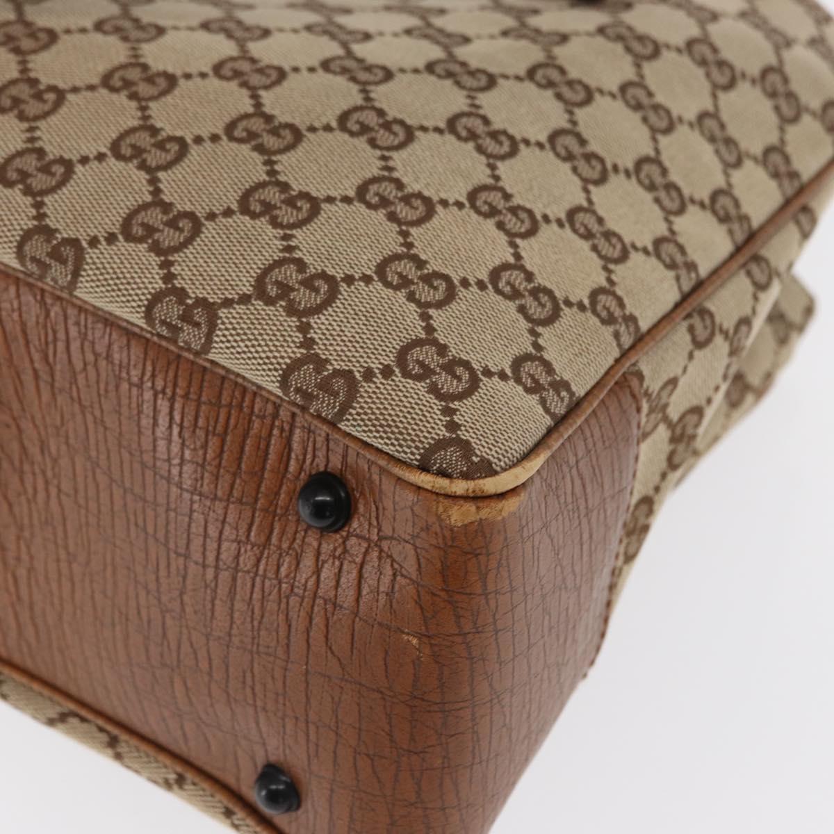 GUCCI Bamboo GG Canvas Hand Bag Beige 112526 Auth 168645