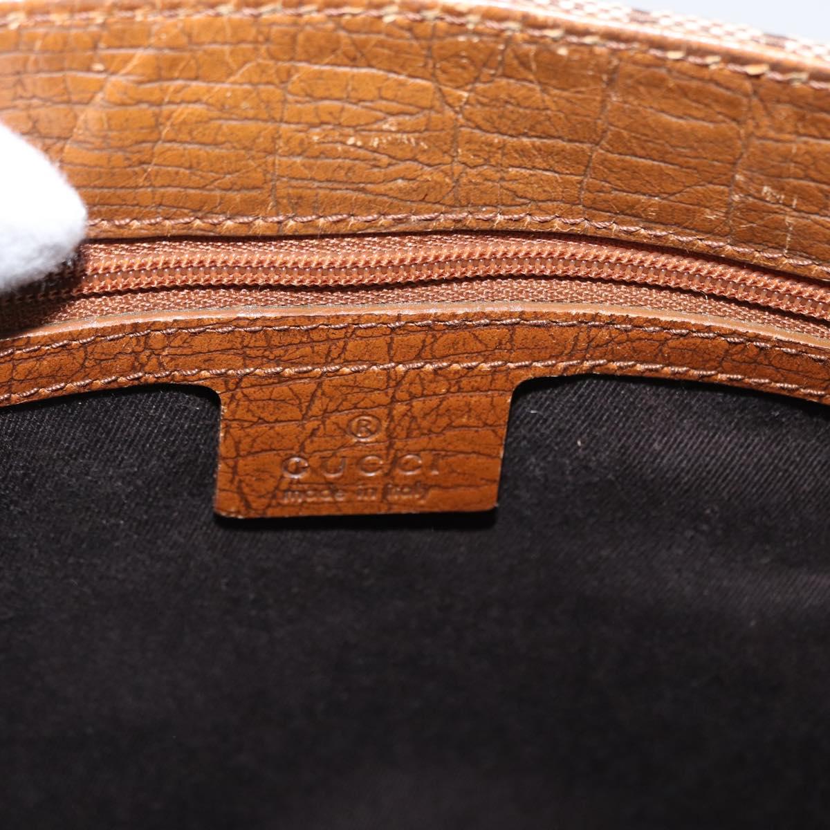 GUCCI Bamboo GG Canvas Hand Bag Beige 112526 Auth 168645