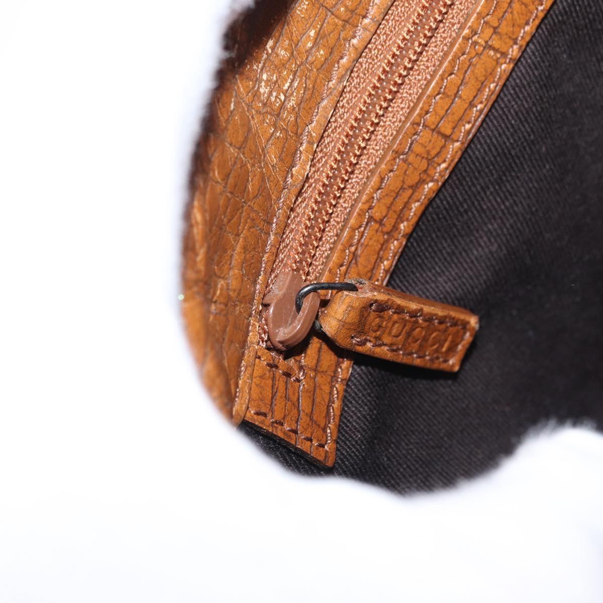 GUCCI Bamboo GG Canvas Hand Bag Beige 112526 Auth 168645