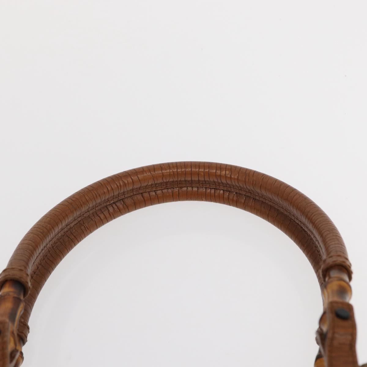 GUCCI Bamboo GG Canvas Hand Bag Beige 112526 Auth 168645