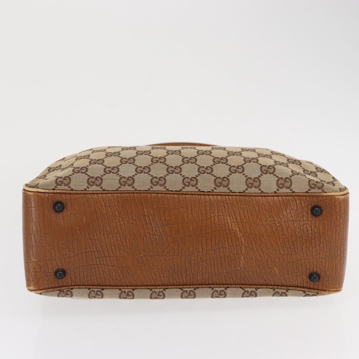 GUCCI Bamboo GG Canvas Hand Bag Beige 112526 Auth 168645