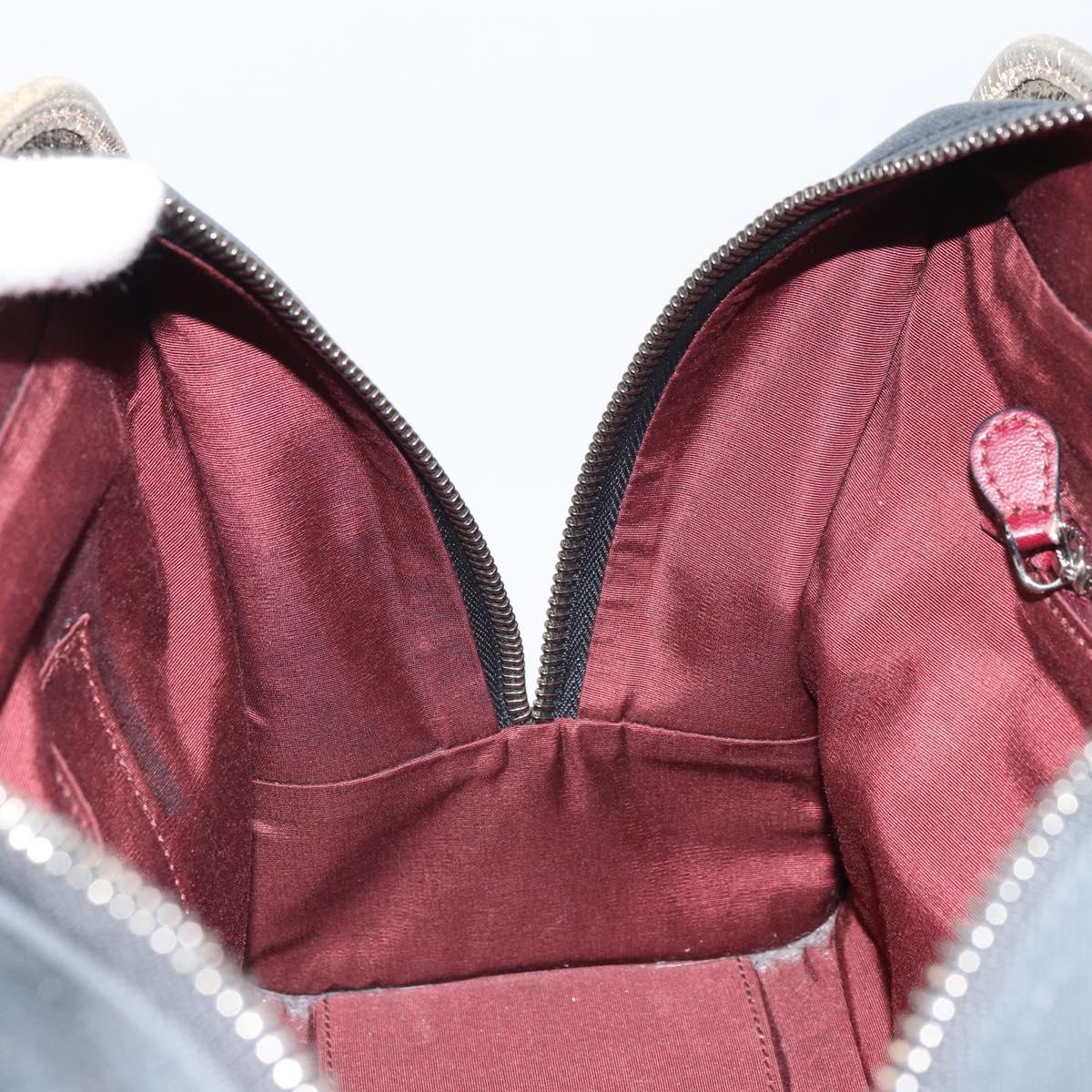 LOEWE Anagram Amazona 36 Hand Bag Canvas Leather Navy Silver Auth 168653