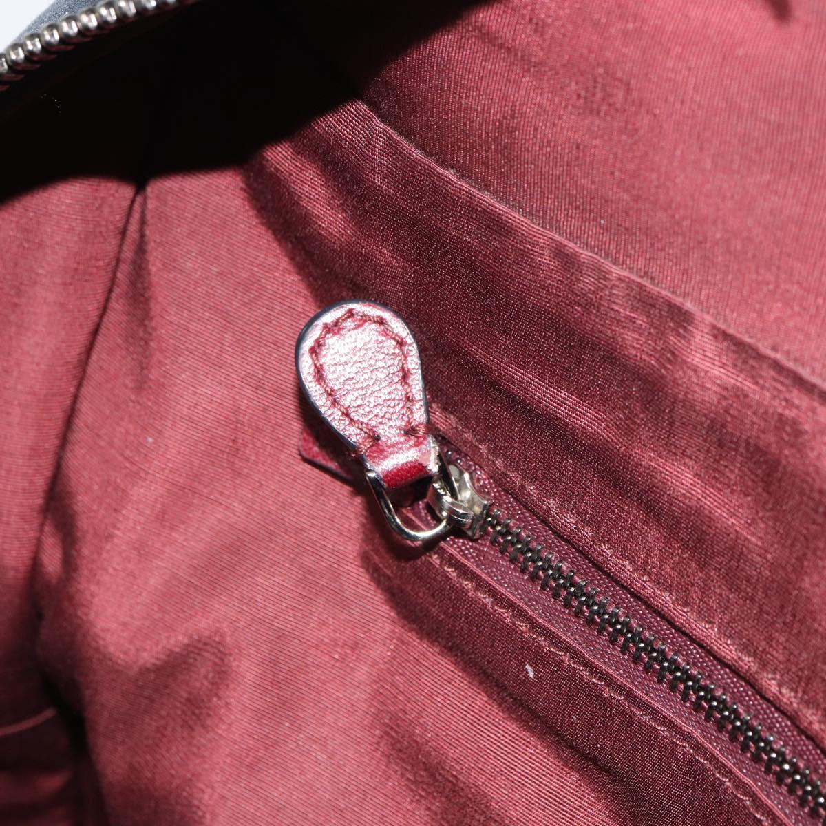 LOEWE Anagram Amazona 36 Hand Bag Canvas Leather Navy Silver Auth 168653