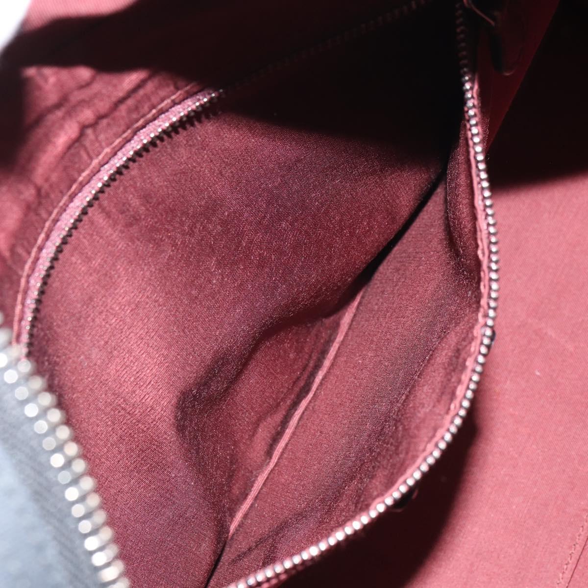 LOEWE Anagram Amazona 36 Hand Bag Canvas Leather Navy Silver Auth 168653