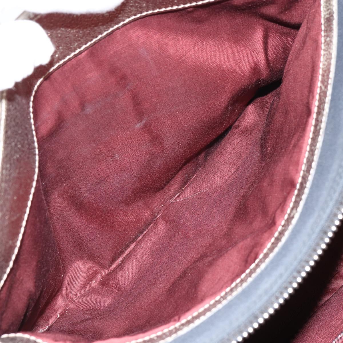 LOEWE Anagram Amazona 36 Hand Bag Canvas Leather Navy Silver Auth 168653