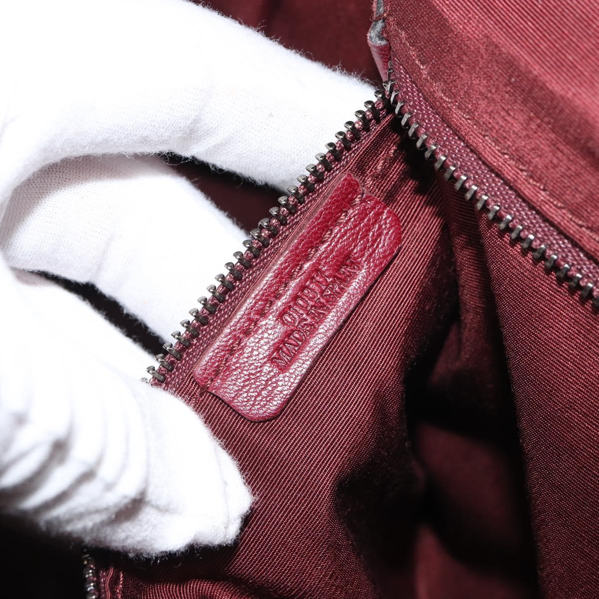 LOEWE Anagram Amazona 36 Hand Bag Canvas Leather Navy Silver Auth 168653