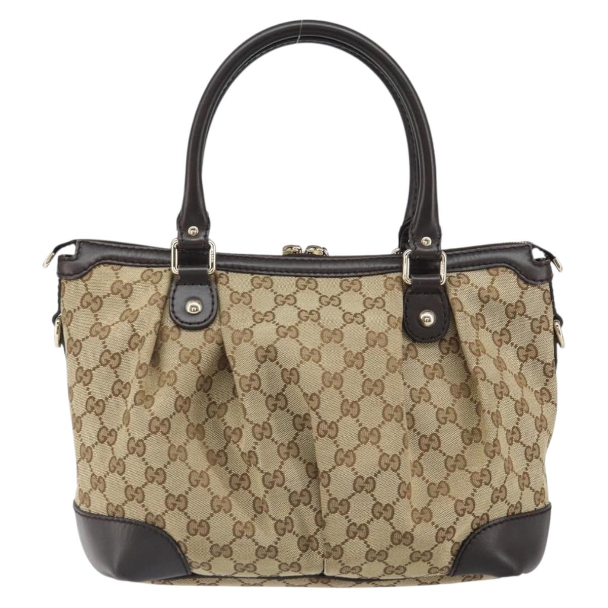GUCCI Sukey GG Canvas Hand Bag Beige Gold 247902 Auth 168661