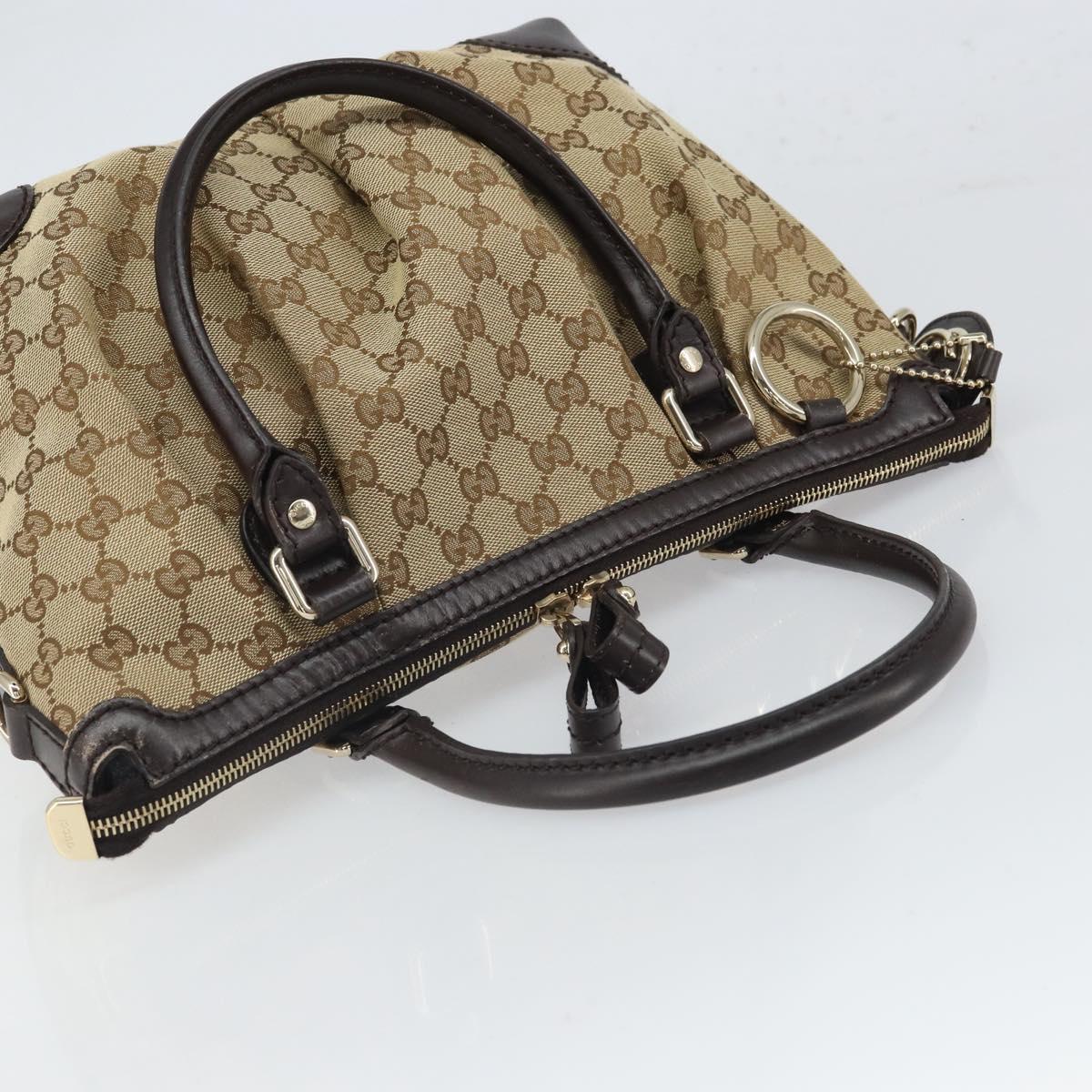GUCCI Sukey GG Canvas Hand Bag Beige Gold 247902 Auth 168661