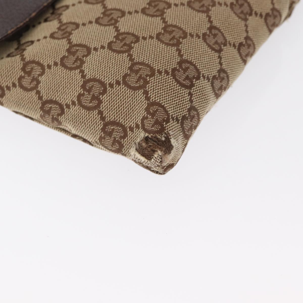 GUCCI GG Canvas Waist bag Beige Silver 28566 Auth 168667