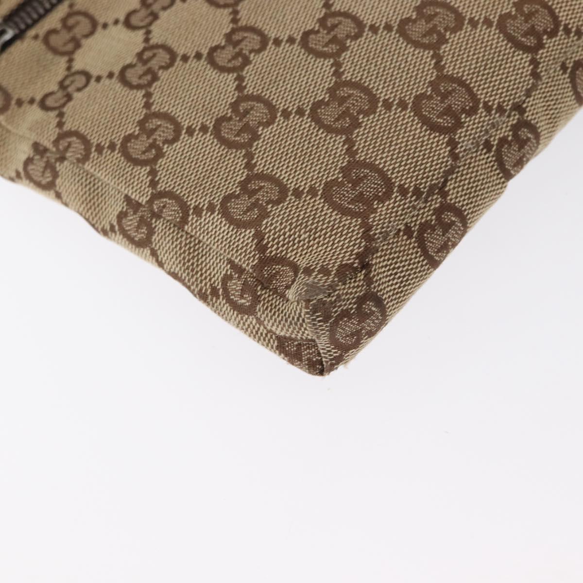 GUCCI GG Canvas Waist bag Beige Silver 28566 Auth 168667