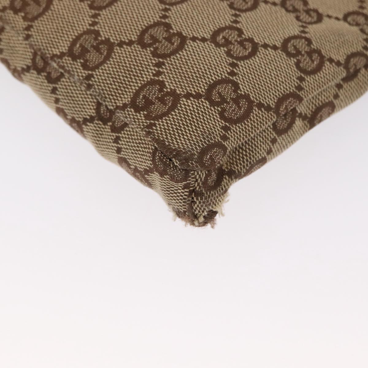 GUCCI GG Canvas Waist bag Beige Silver 28566 Auth 168667