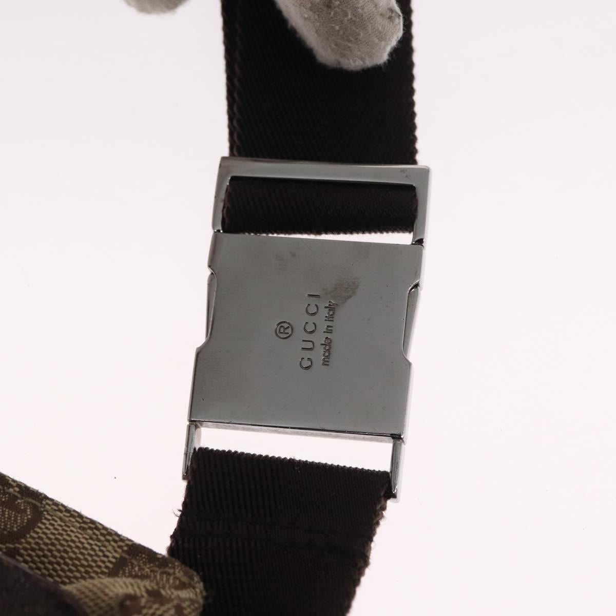 GUCCI GG Canvas Waist bag Beige Silver 28566 Auth 168667