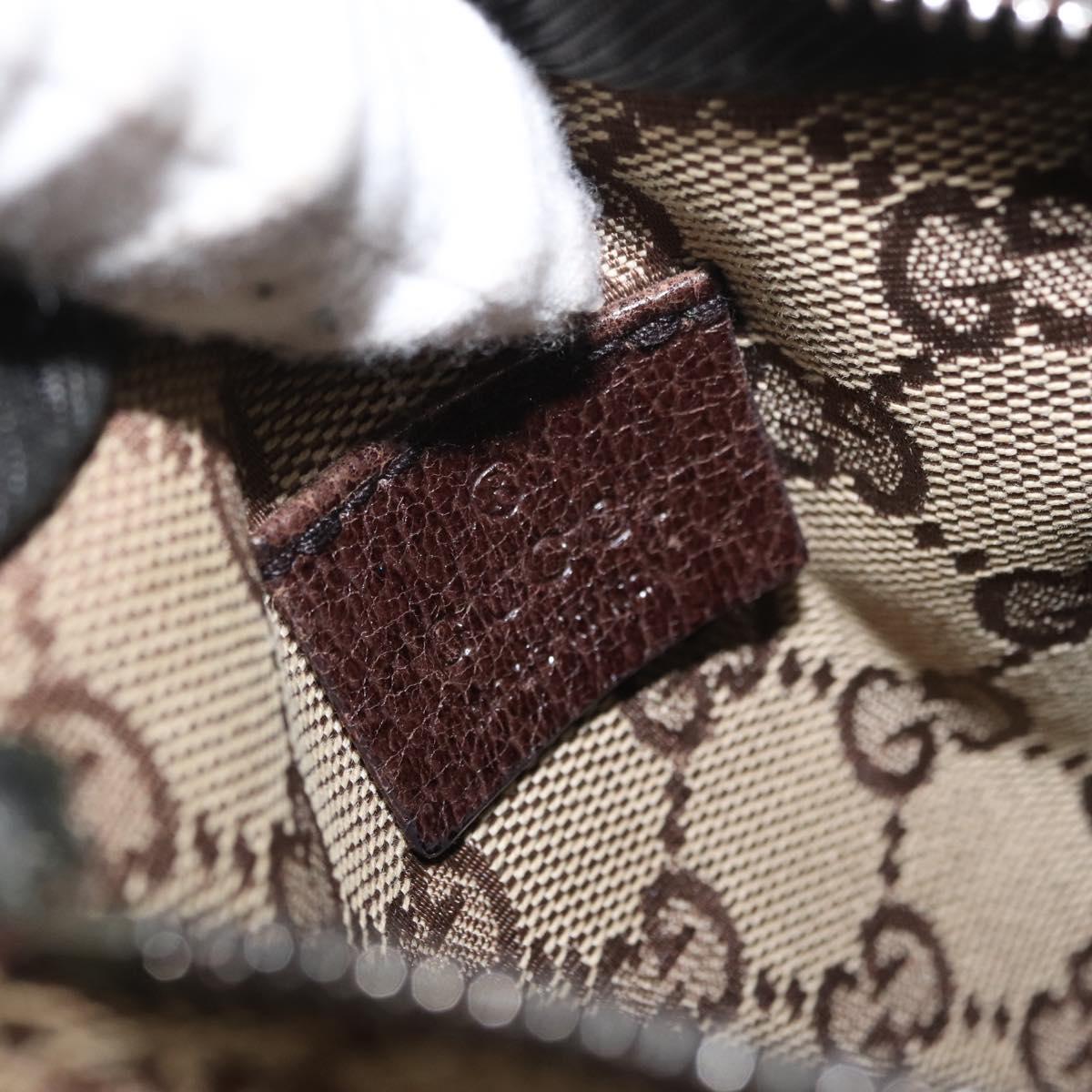 GUCCI GG Canvas Waist bag Beige Silver 28566 Auth 168667