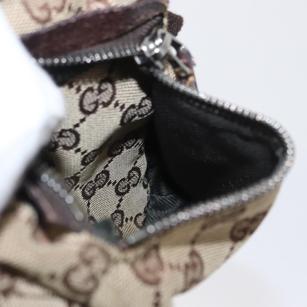 GUCCI GG Canvas Waist bag Beige Silver 28566 Auth 168667