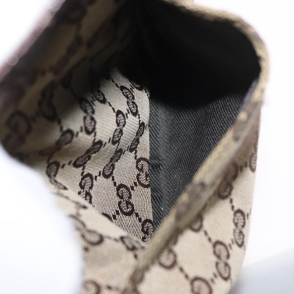 GUCCI GG Canvas Waist bag Beige Silver 28566 Auth 168667