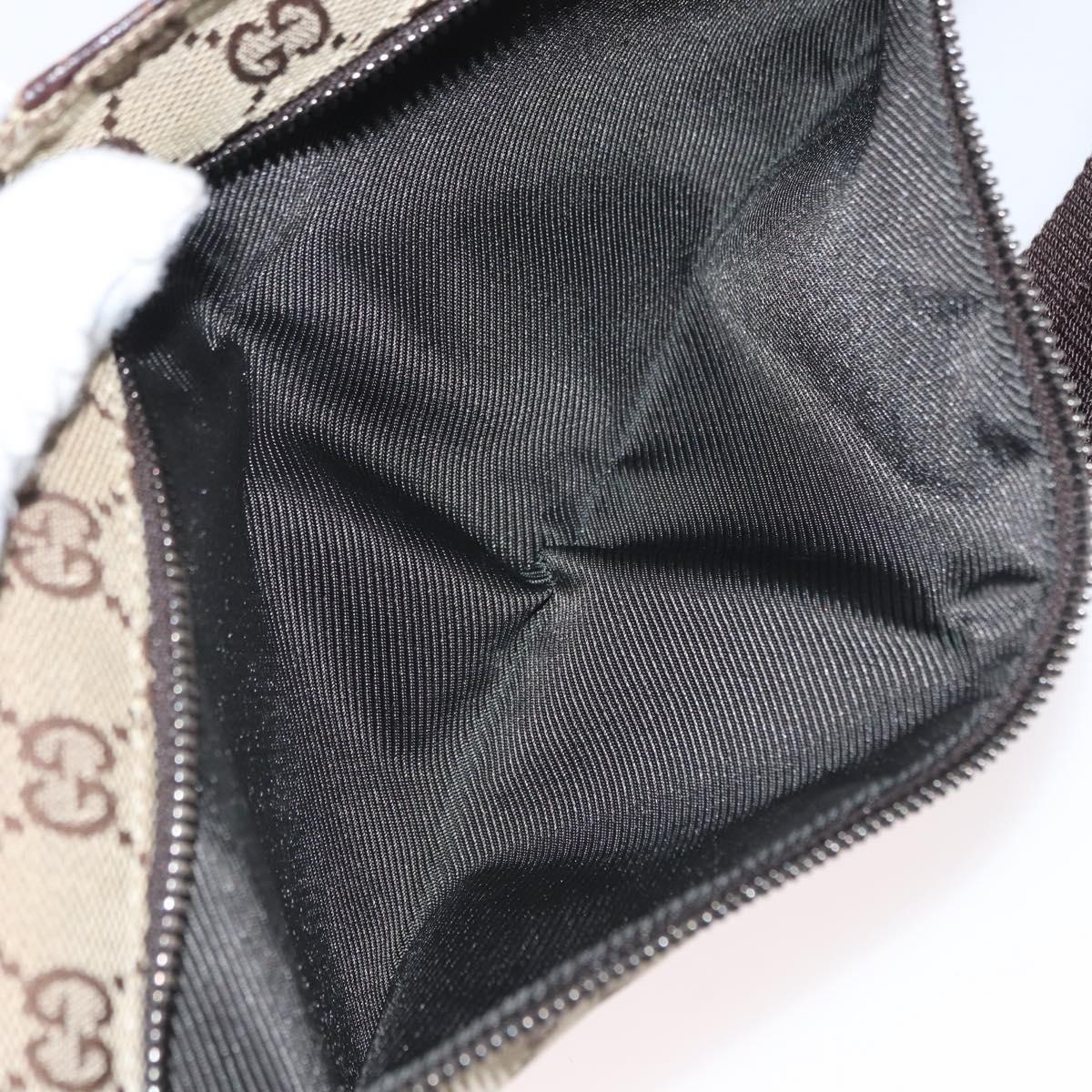 GUCCI GG Canvas Waist bag Beige Silver 28566 Auth 168667