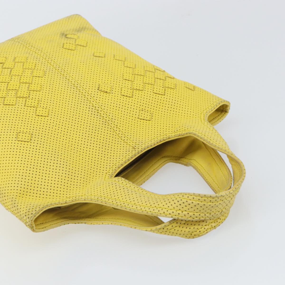 BOTTEGA VENETA INTRECCIATO Hand Bag Leather Yellow 143393 Auth 168672