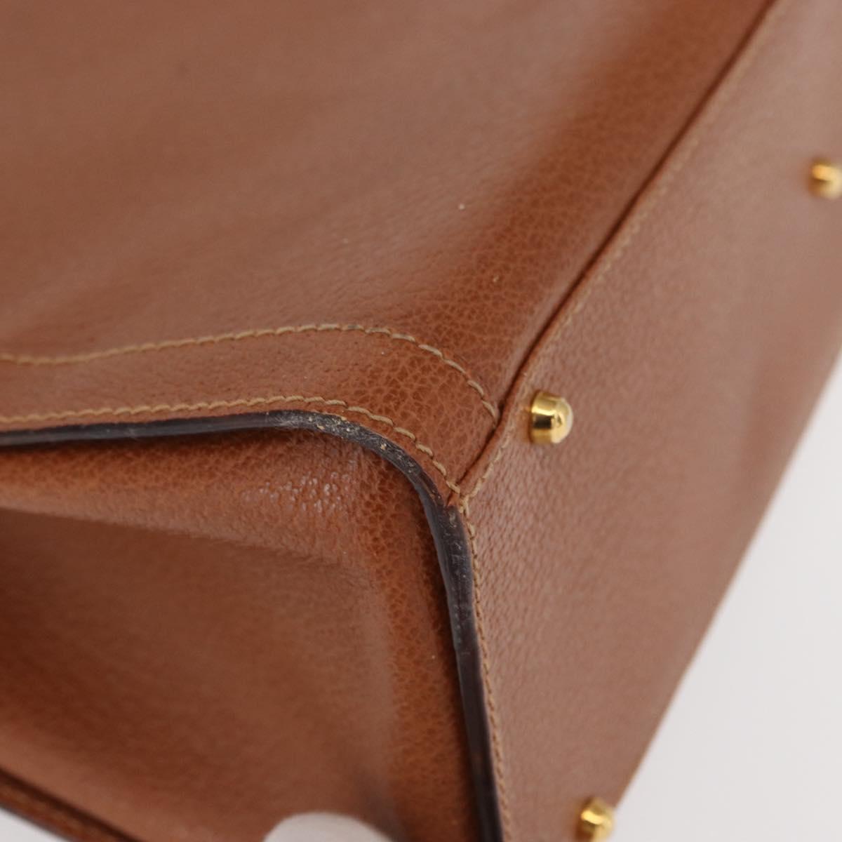 GUCCI Bamboo Tote Bag Leather Brown Gold 002 2853 0260 Auth 168674