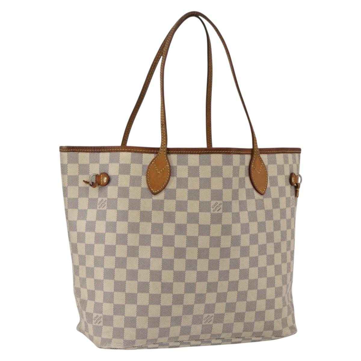 LOUIS VUITTON Damier Azur Neverfull MM Tote Bag N41605 LV Auth 168696