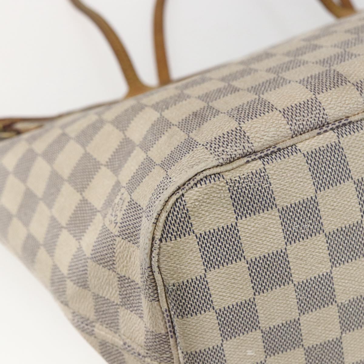 LOUIS VUITTON Damier Azur Neverfull MM Tote Bag N41605 LV Auth 168696