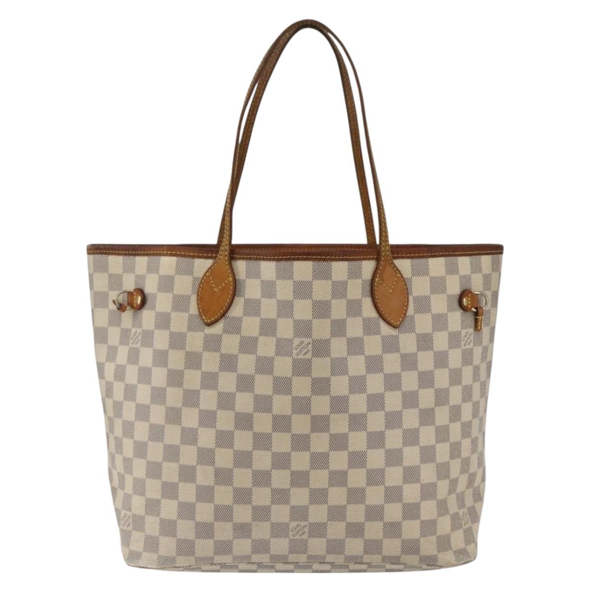 LOUIS VUITTON Damier Azur Neverfull MM Tote Bag N41605 LV Auth 168696