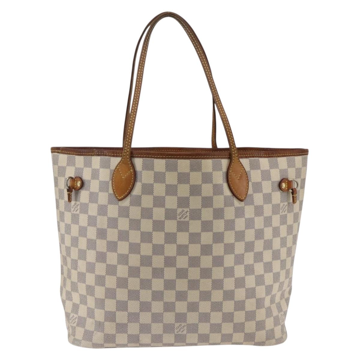 LOUIS VUITTON Damier Azur Neverfull MM Tote Bag N41605 LV Auth 168696