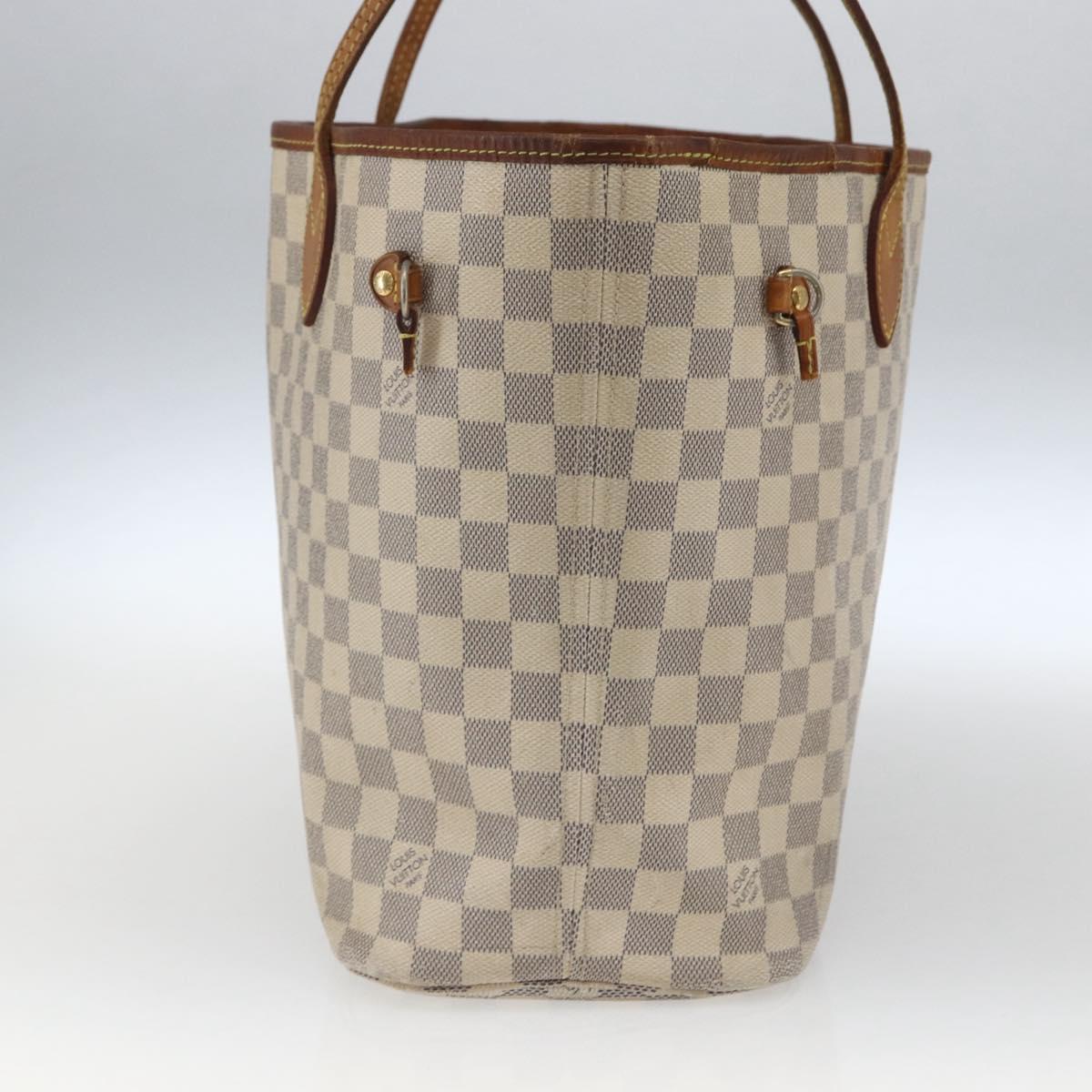 LOUIS VUITTON Damier Azur Neverfull MM Tote Bag N41605 LV Auth 168696