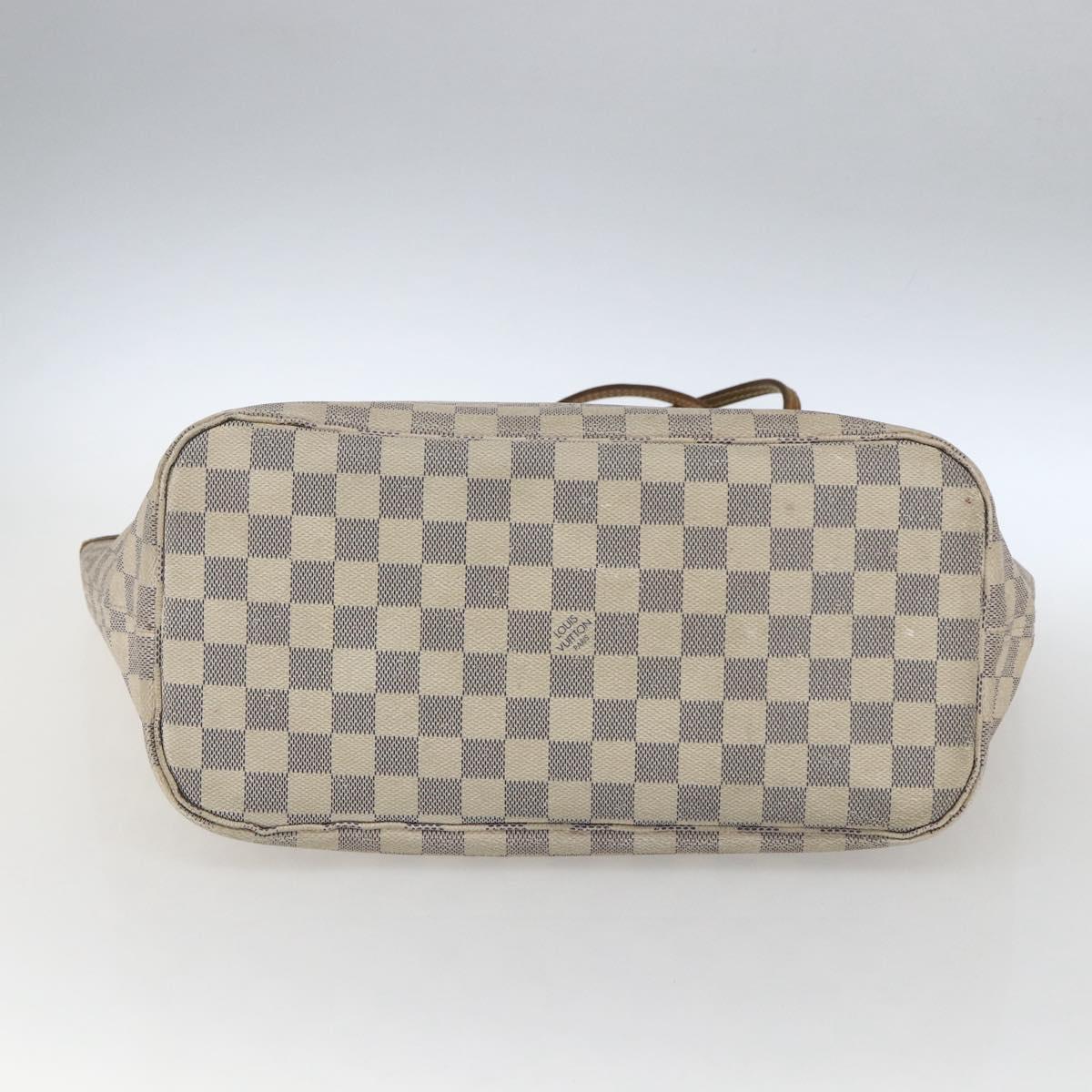 LOUIS VUITTON Damier Azur Neverfull MM Tote Bag N41605 LV Auth 168696